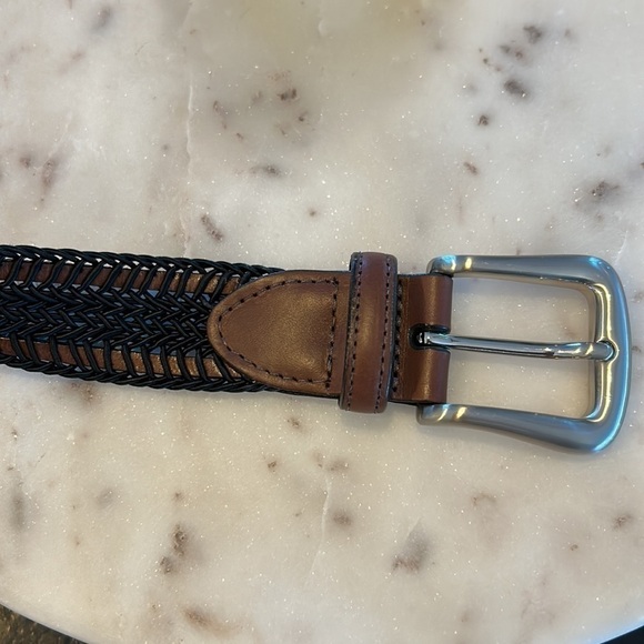 2-Torino belts both size 46 black/ brown woven and taupe/brown woven NWT - Picture 10 of 17